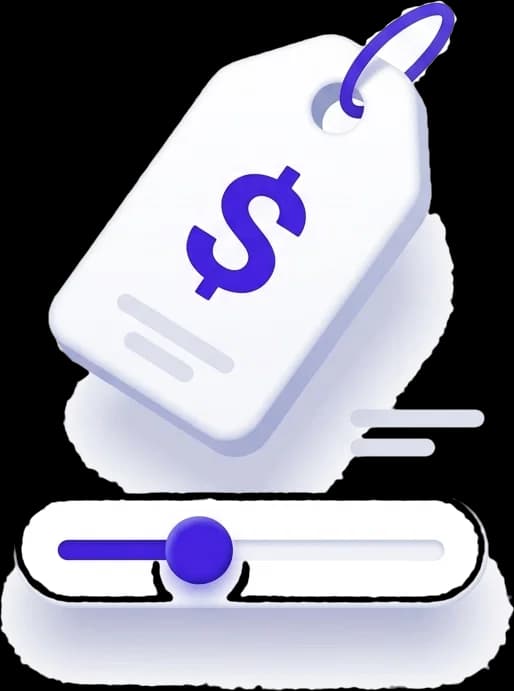 Price tag with a dollar sign above a margin slider